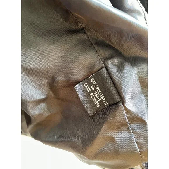 Rafaella Animal Print Fax Fur Coat Womens L Gray Short Length Button Front Lined - Picture 8 of 10